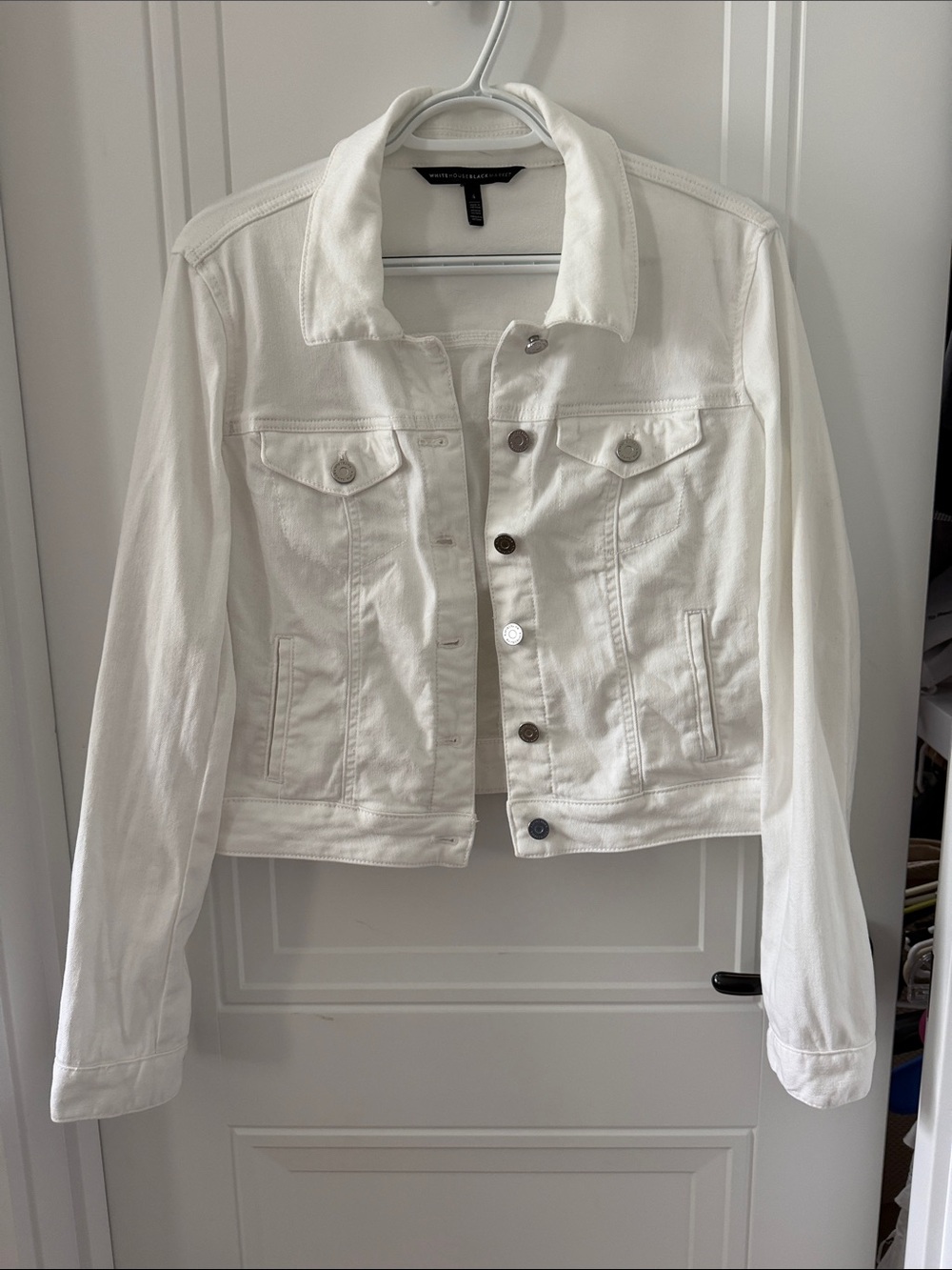 White House Black Market White Denim Jacket
